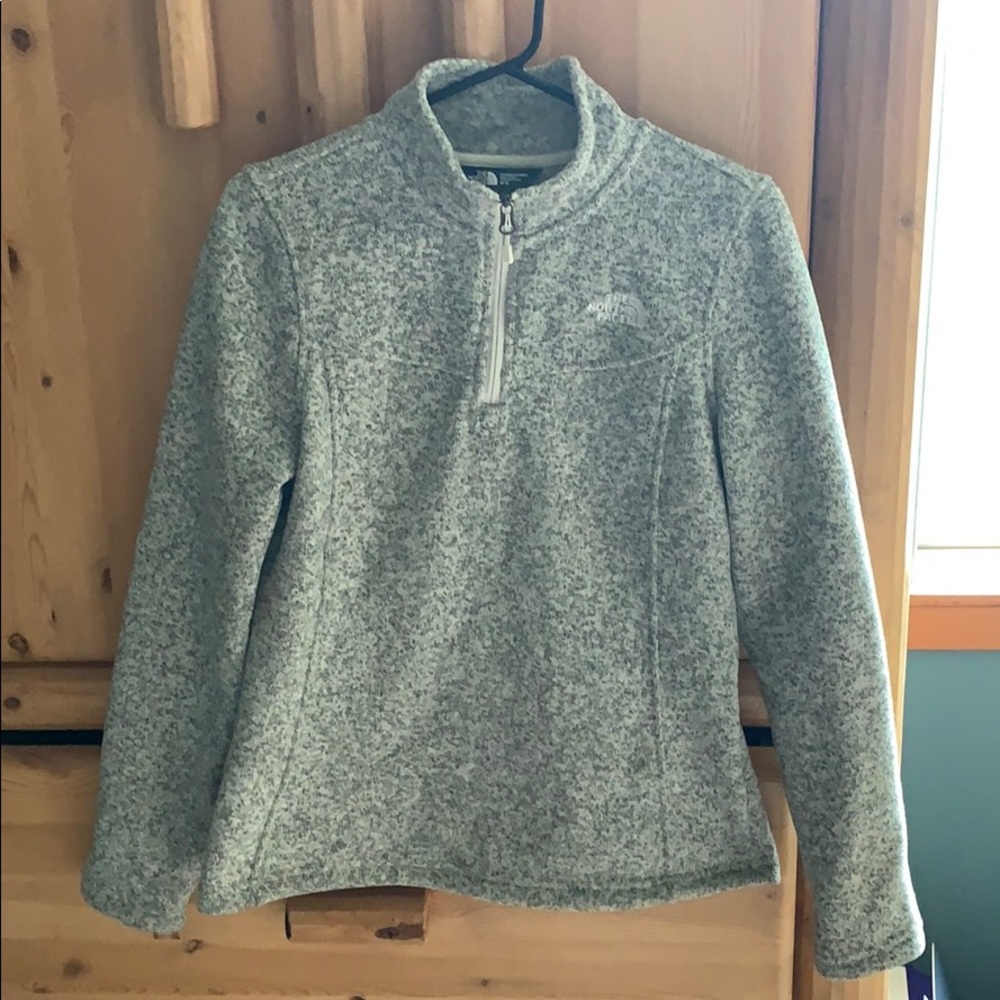 Heather grey North Face 3/4 zip sweatshirt